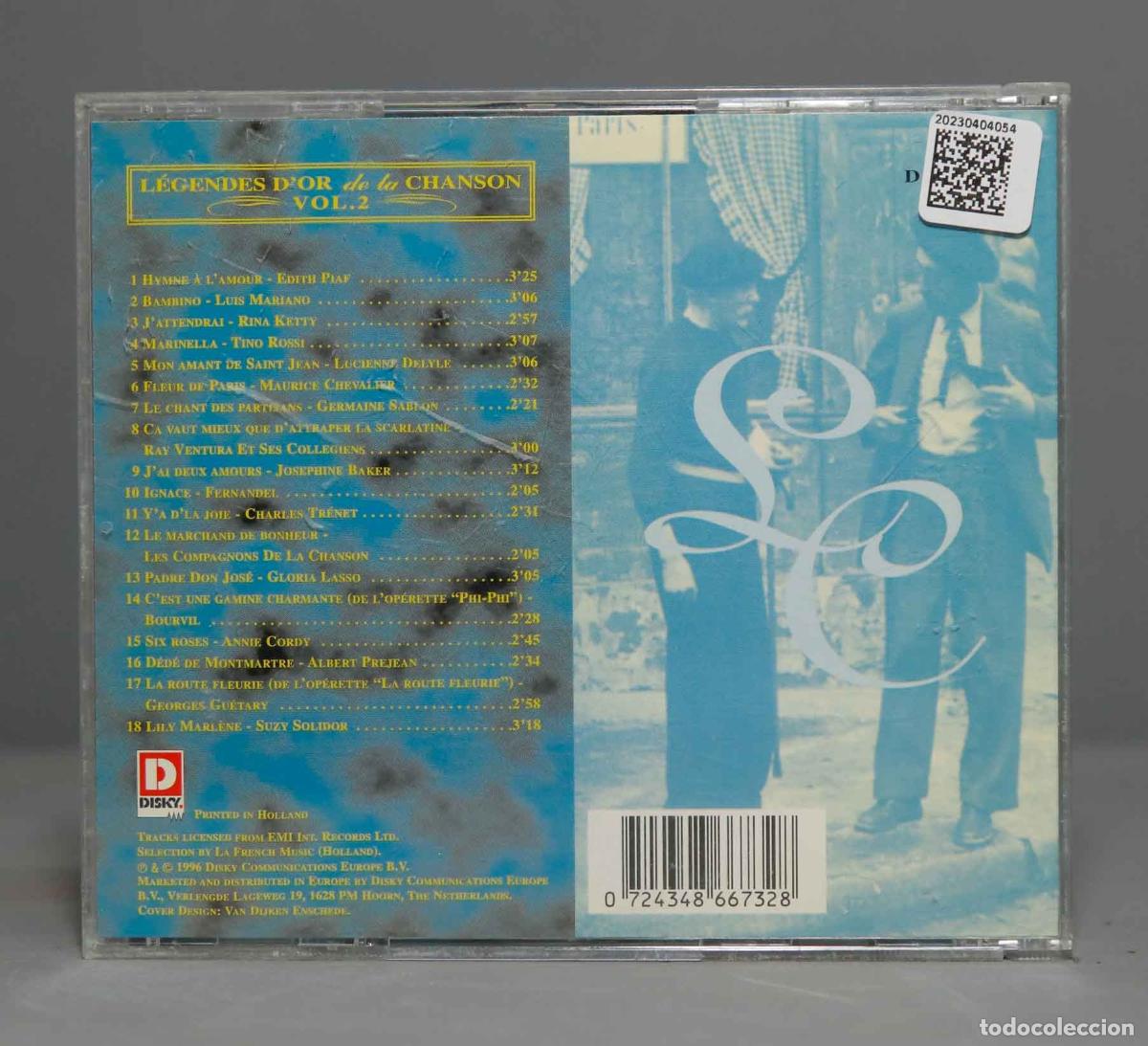 CDs de m&uacute;sica: CD. Various &ndash; L&eacute;gendes D&acute;Or De La Chanson (Vol.2) - Foto 2