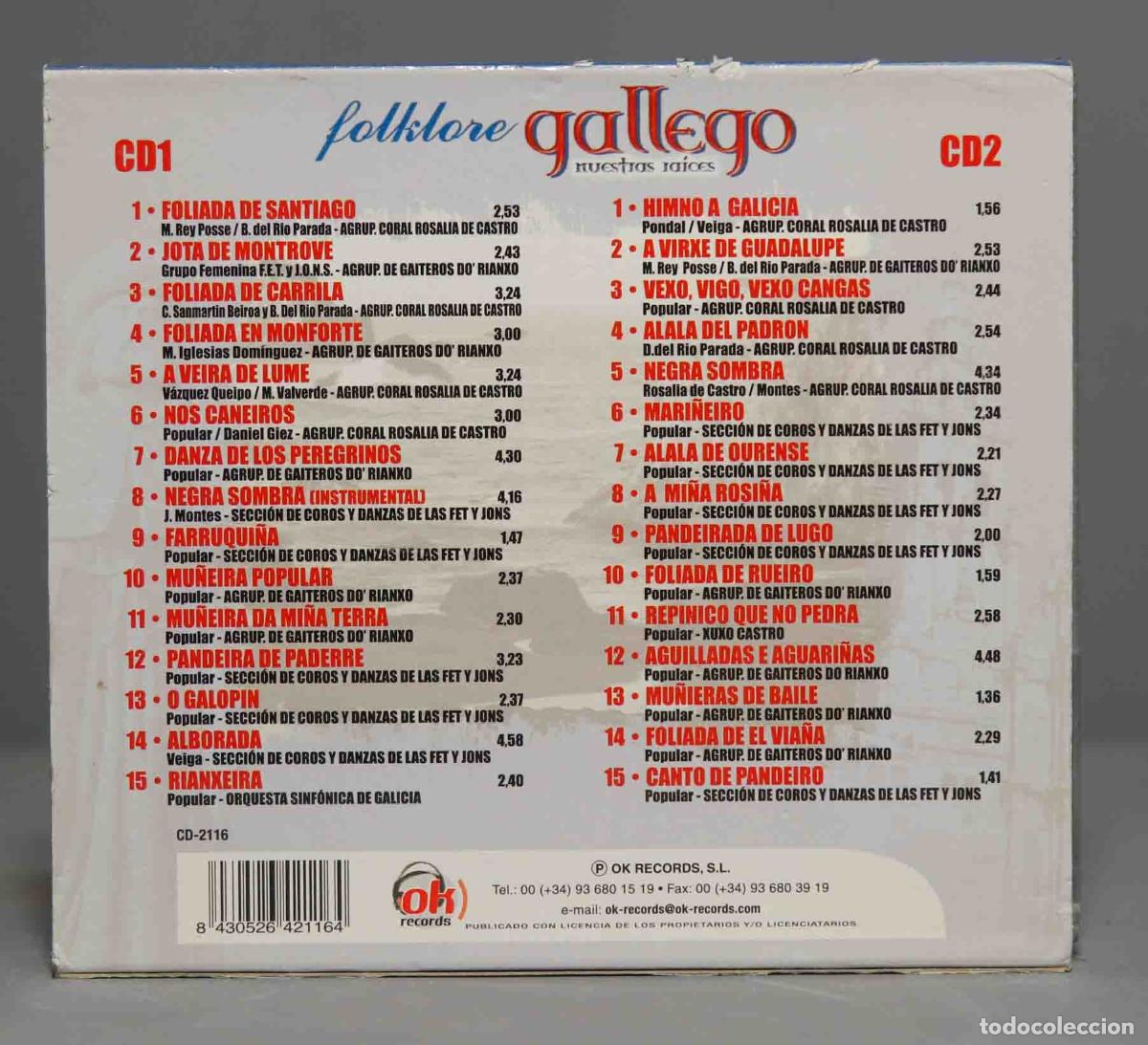 CDs de m&uacute;sica: 2 CD. FOLKLORE GALLEGO. NUESTRAS RAICES - Foto 2