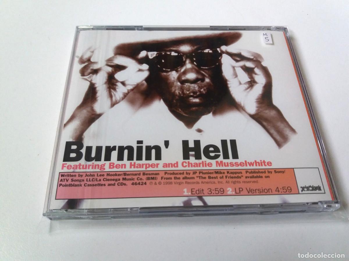 CDs de m&uacute;sica: JOHN LEE HOOKER &rdquo;BURNIN HELL&rdquo; CD SINGLE 2 TRACKS - Foto 2