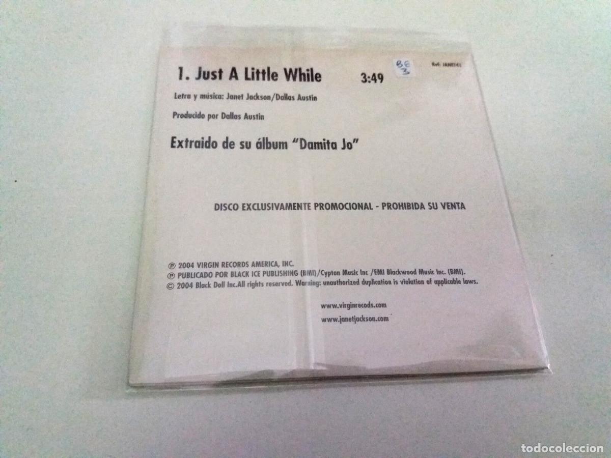 CDs de m&uacute;sica: JANET JACKSON &rdquo;JUST A LITTLE WHILE&rdquo; CD SINGLE 1 TRACK - Foto 2