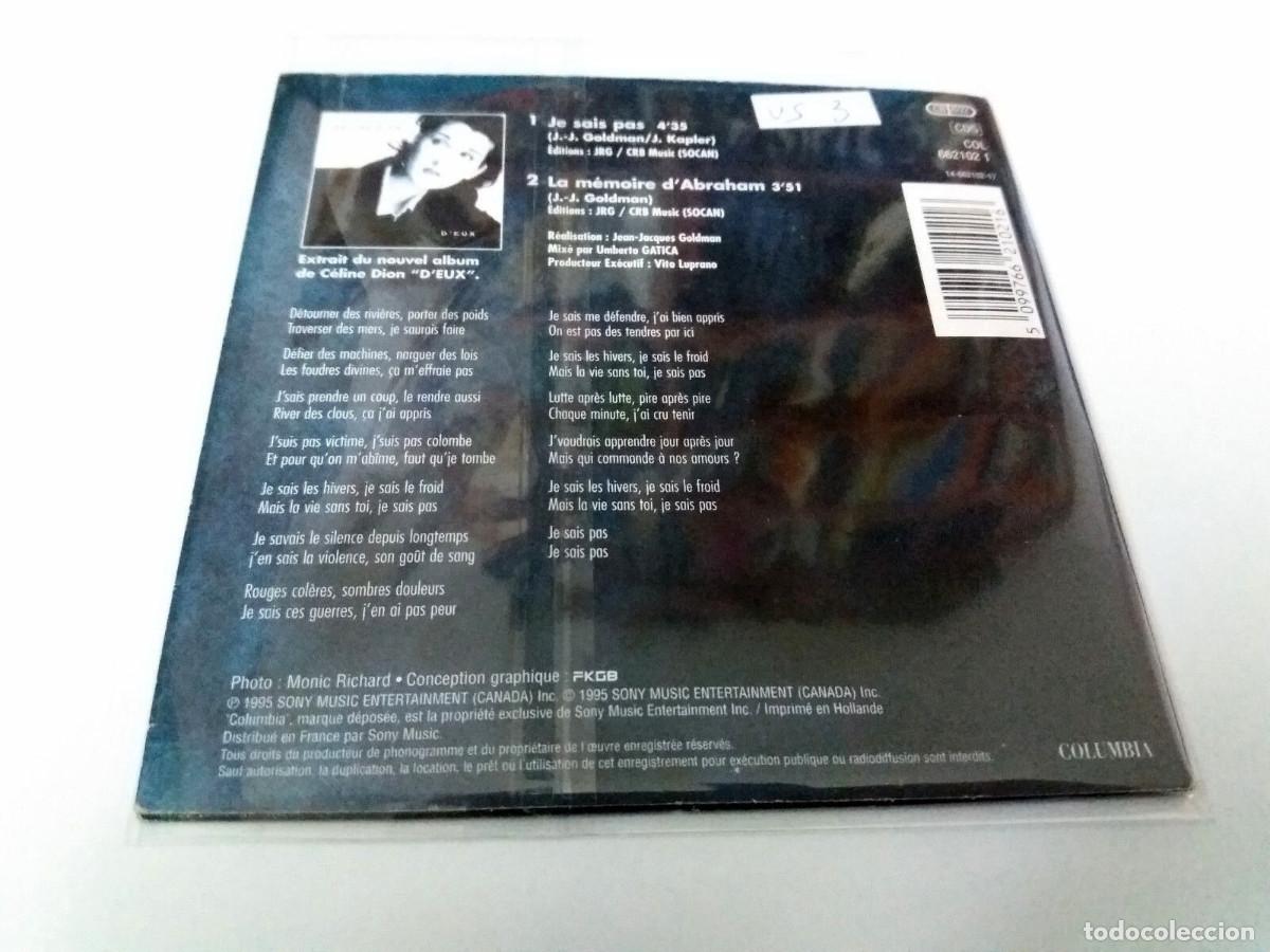 CDs de m&uacute;sica: CELINE DION &rdquo;JE SAIS PAS&rdquo; CD SINGLE 2 TRACKS - Foto 2