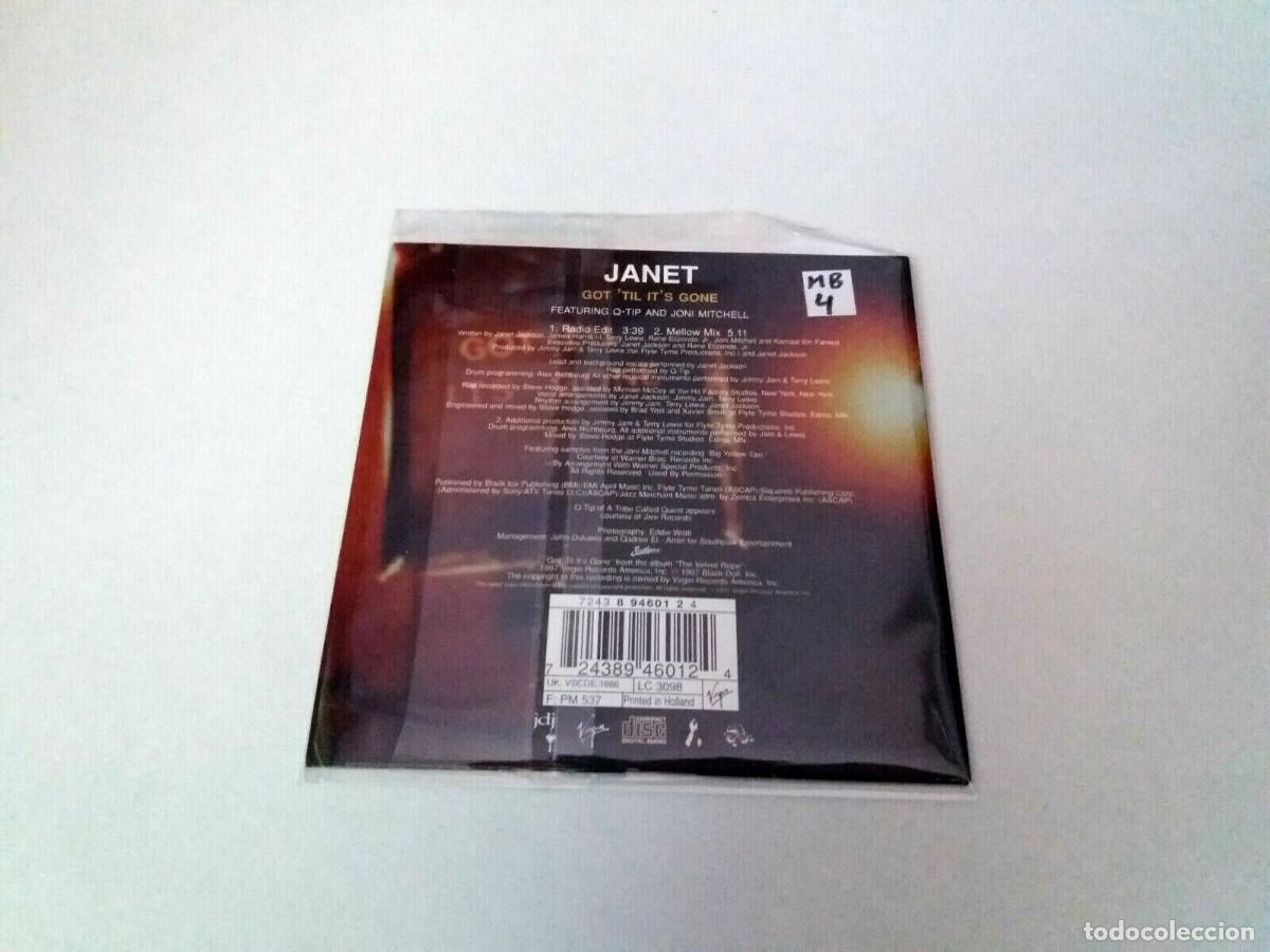 CDs de m&uacute;sica: JANET &rdquo;GOT TIL ITS GONE&rdquo; CD SINGLE 2 TRACKS JANET JACKSON - Foto 2