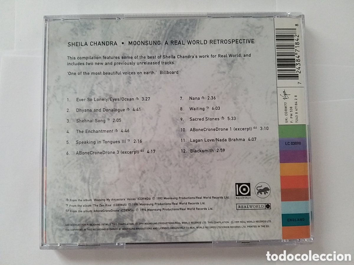 CDs de m&uacute;sica: SHEILA CHANDRA - MOONSUNG - A REAL WORLD RETROSPECTIVE - Foto 2