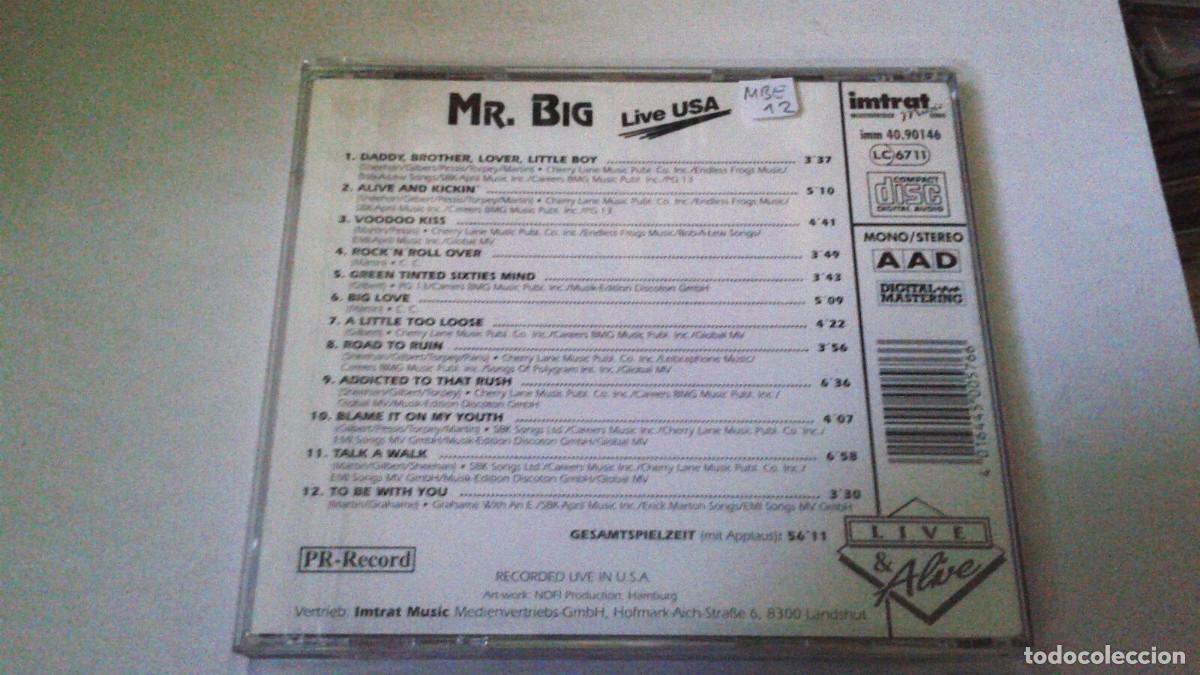 CDs de m&uacute;sica: MR. BIG &rdquo;LIVE USA&rdquo; CD 12 TRACKS - Foto 2