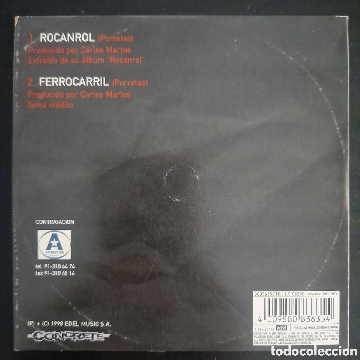 CDs de m&uacute;sica: Porretas &ndash; Rocanroll / Ferrocarril. CD, Single - Foto 2