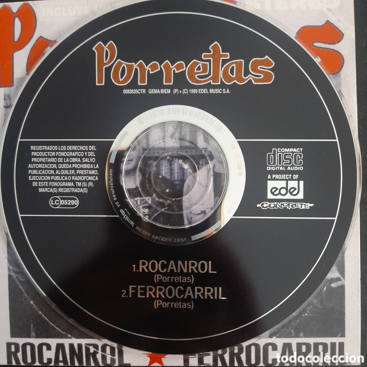 CDs de m&uacute;sica: Porretas &ndash; Rocanroll / Ferrocarril. CD, Single - Foto 3