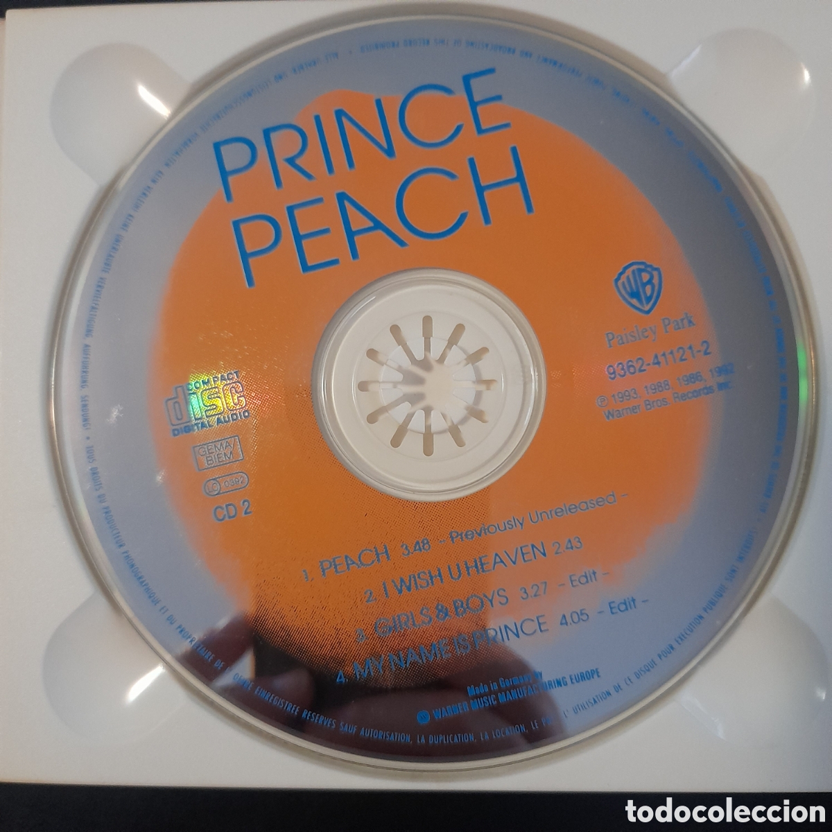 CDs de m&uacute;sica: Prince &ndash; Peach. 1993, Europa. CD, Single, CD2 - Foto 7