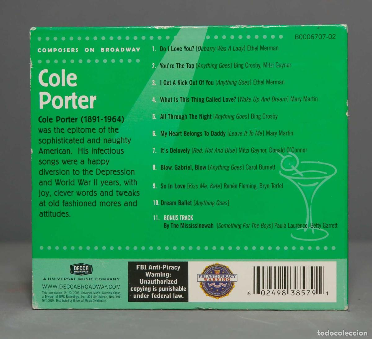CDs de m&uacute;sica: CD. Various &ndash; Composers On Broadway - Cole Porter - Foto 2