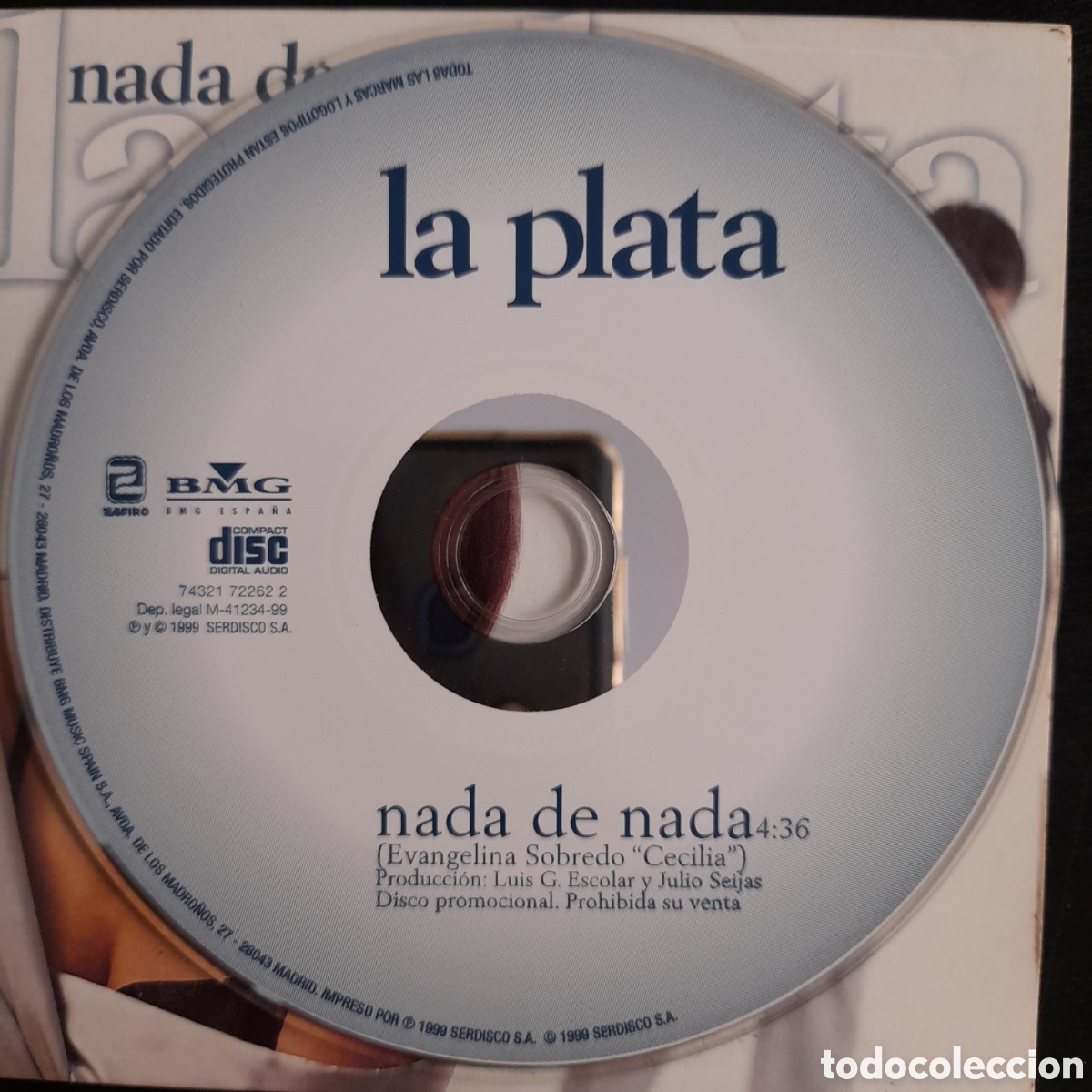 CDs de m&uacute;sica: La Plata &ndash; Nada De Nada. CD, Single, Promo - Foto 3