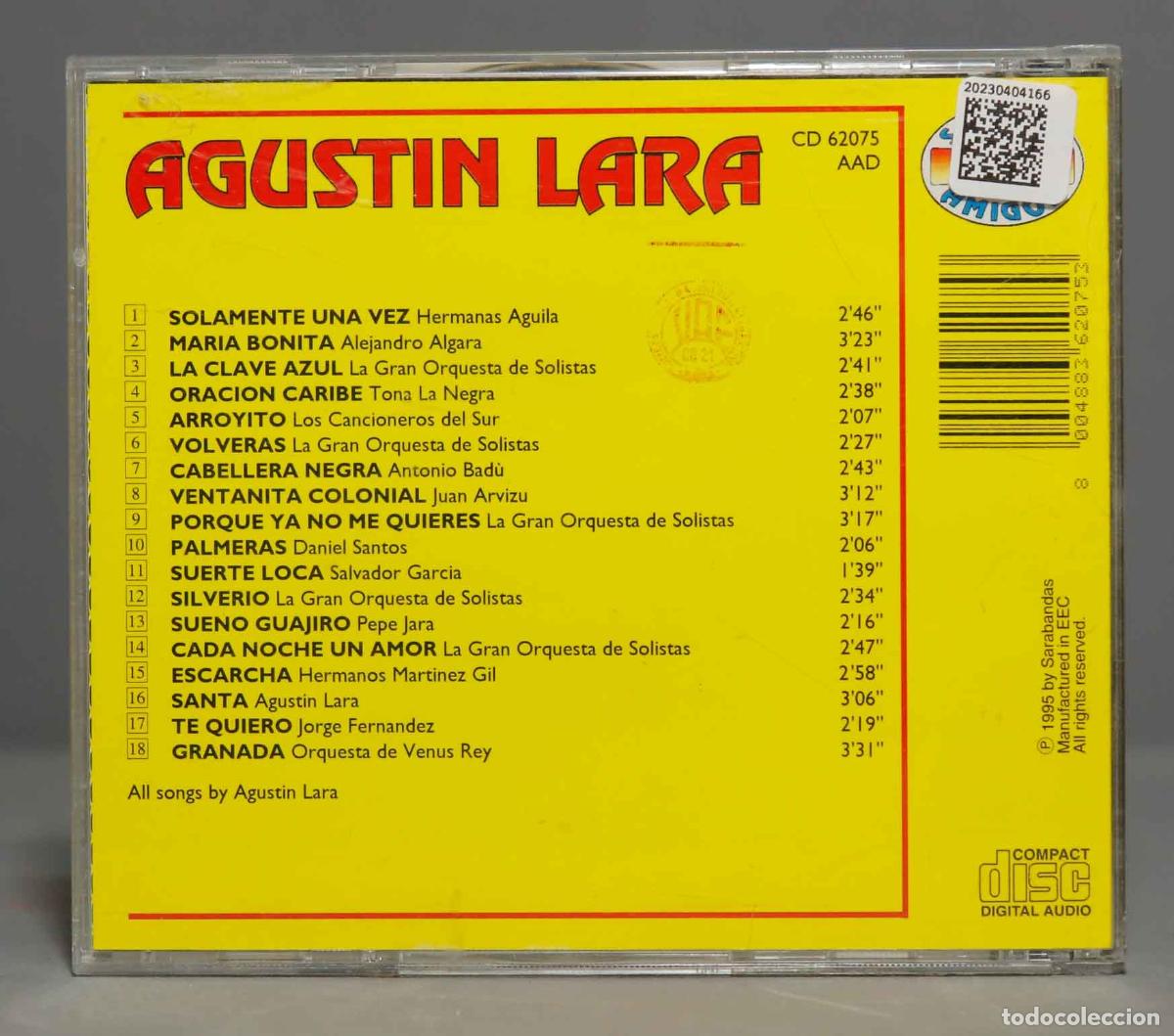 CDs de m&uacute;sica: CD. Agustin Lara - Foto 2