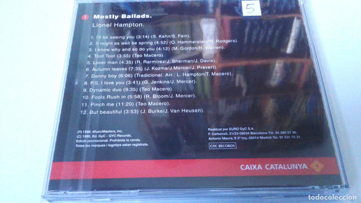 CDs de m&uacute;sica: LIONEL HAMPTON &rdquo;MOSTLY BALLADS&rdquo; CD 12 TRACKS COMO NUEVO - Foto 2