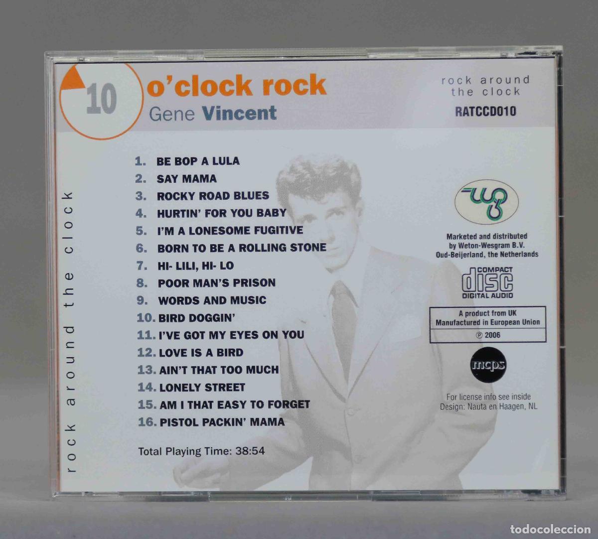 CDs de m&uacute;sica: CD. GENE VINCENT. 10. 7 O&acute;CLOCK ROCK - Foto 2