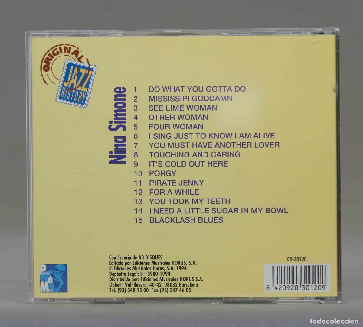 CDs de m&uacute;sica: CD. NINA SIMONE. ORIGINAL JAZZ HISTORY - Foto 2
