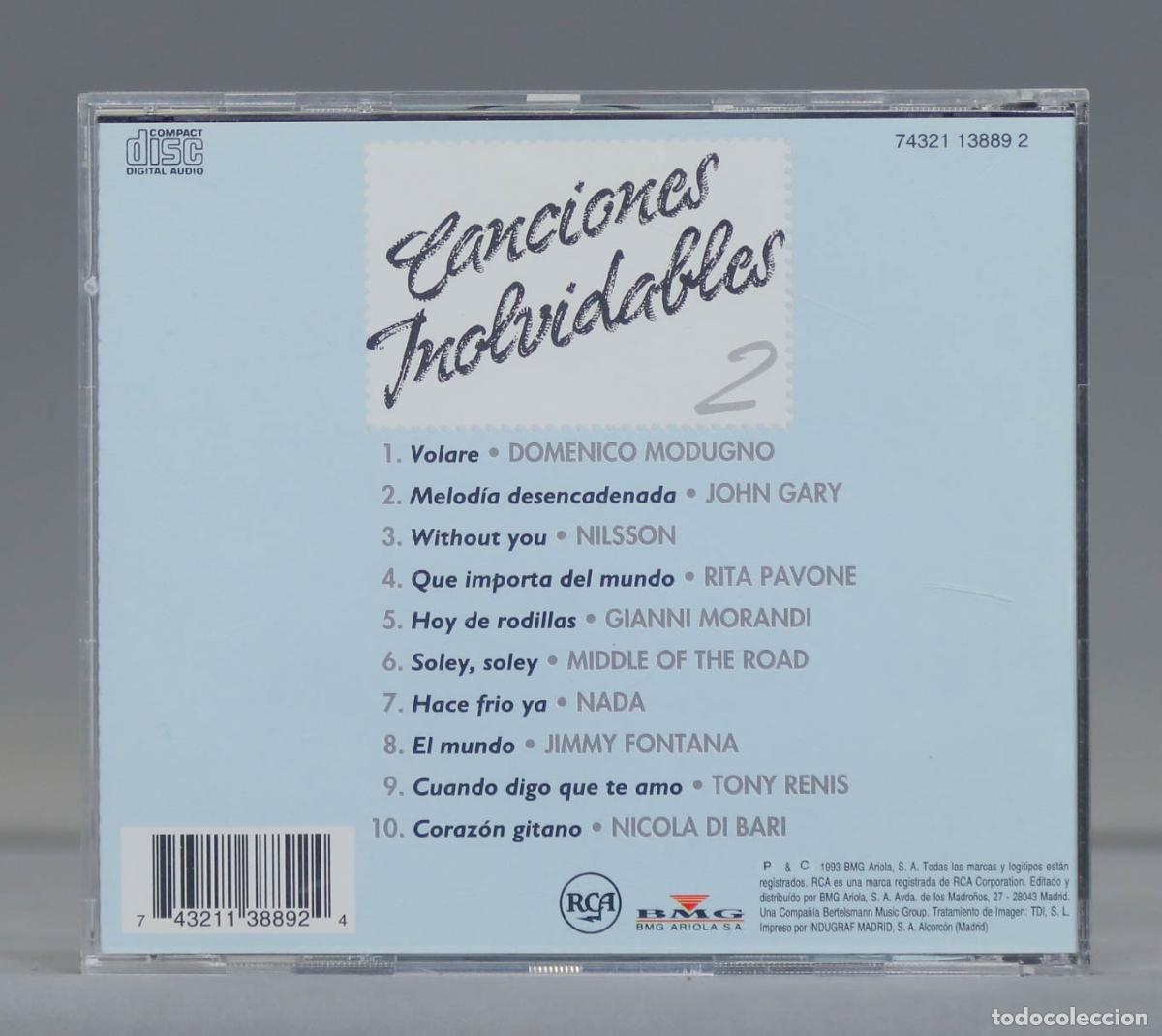 CDs de m&uacute;sica: CD. CANCIONES INOLVIDABLES 2 - Foto 2