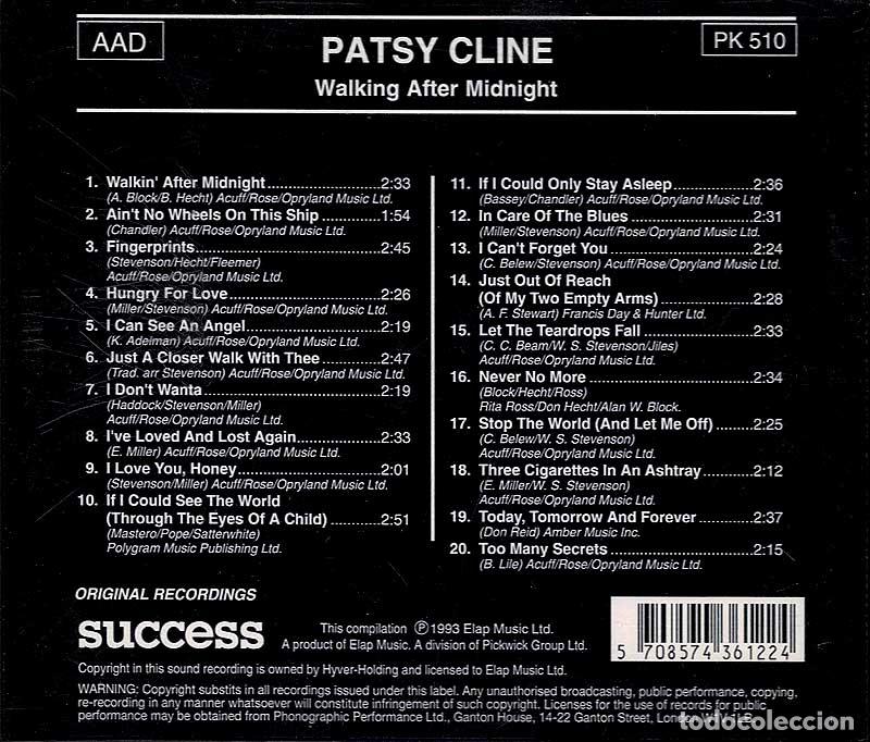CDs de m&uacute;sica: Patsy Cline - Walking After Midnight. CD - Foto 2