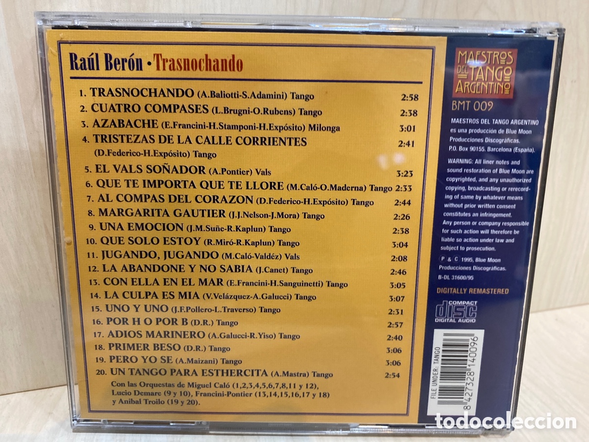 CDs de m&uacute;sica: Ra&uacute;l Ber&oacute;n - Transochando (CD, Comp) Maestros del Tango Argentino - Foto 2