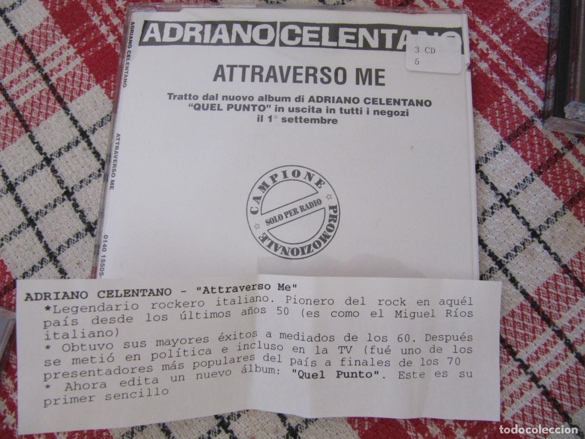 CDs de m&uacute;sica: ADRIANO CELENTANO - ATTRAVERSO ME CD SINGLE CADENA 100 - Foto 1