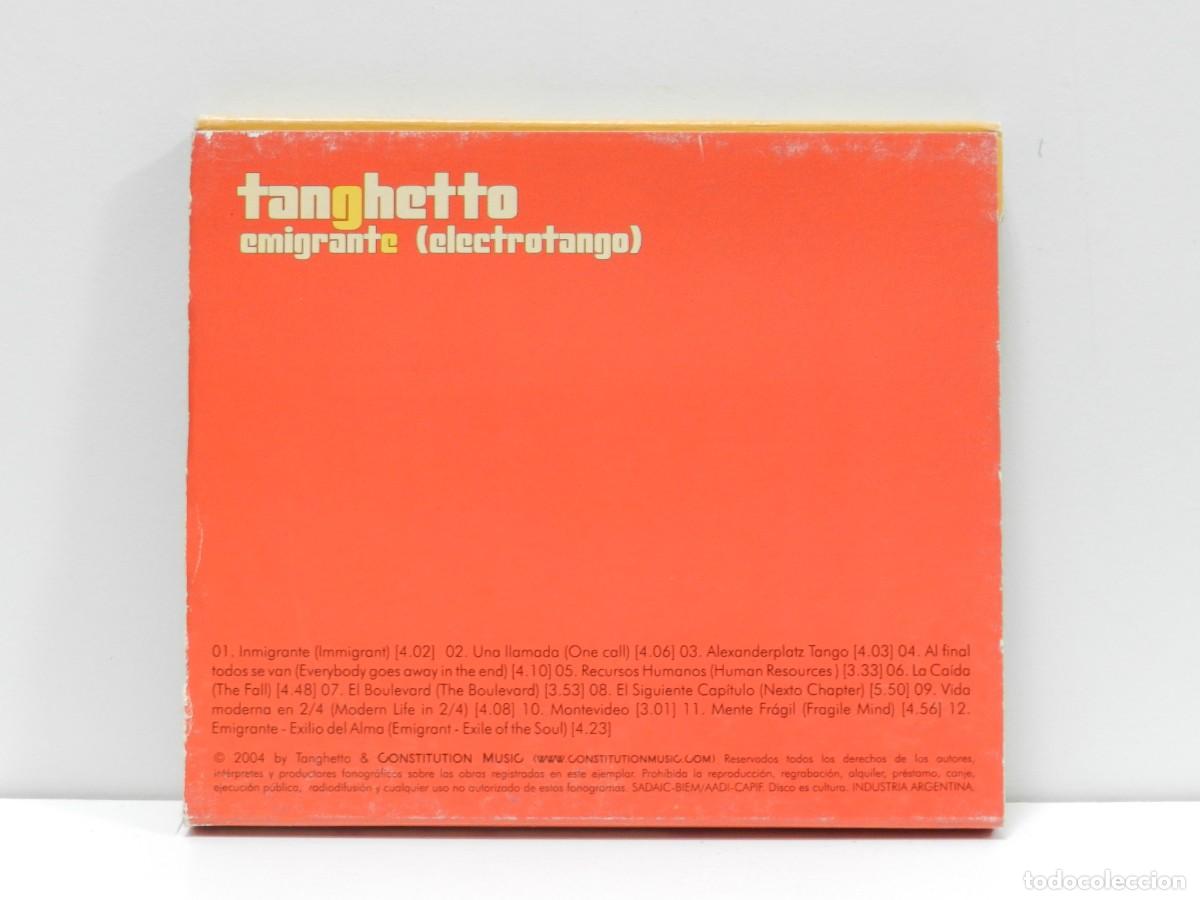 CDs de m&uacute;sica: DISCO CD. Tanghetto &ndash; Emigrante (Electrotango). COMPACT DISC. - Foto 2