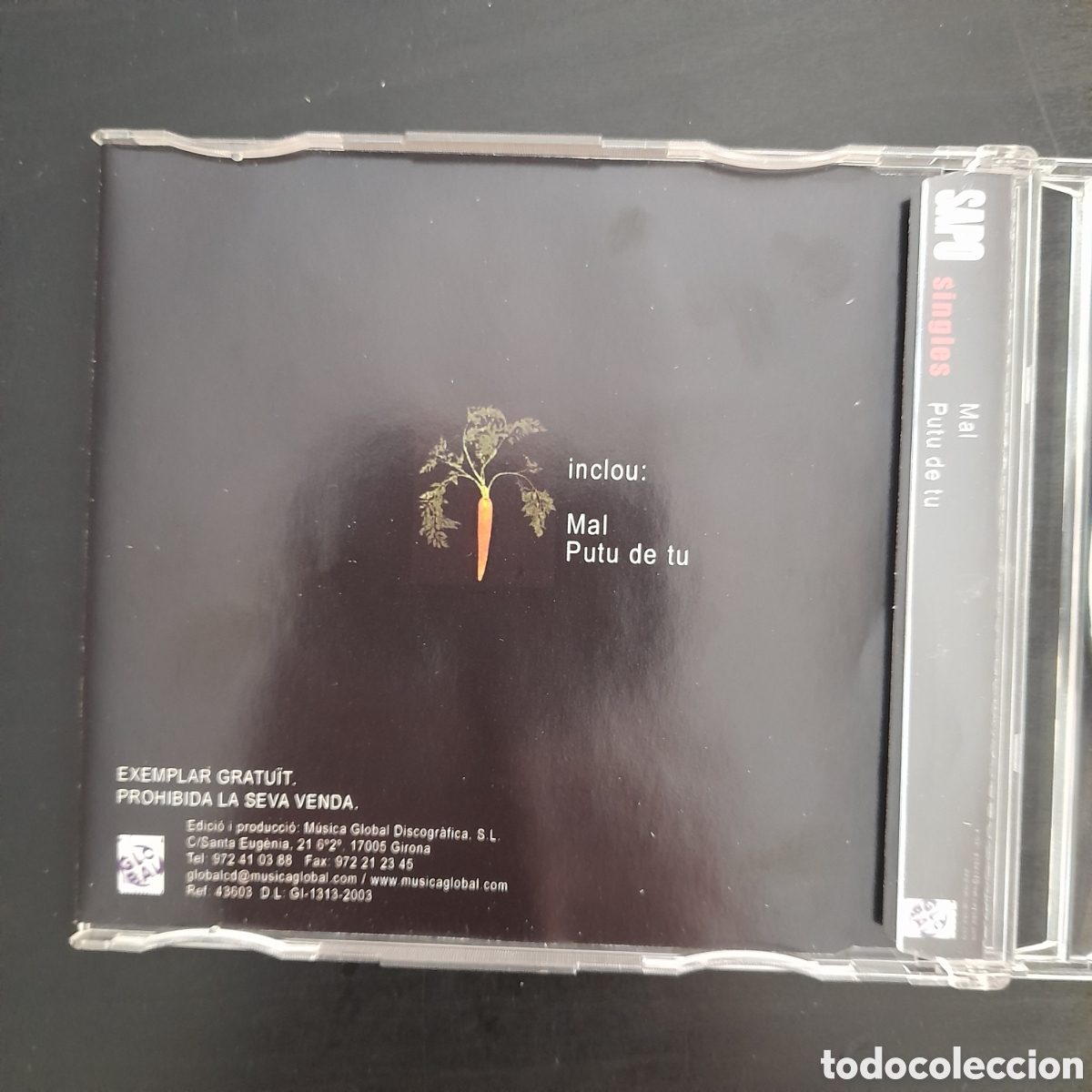 CDs de m&uacute;sica: Sapo &ndash; Singles. CD, Single, Promo, Slim Case 2003 - Foto 3
