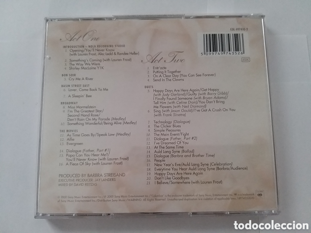 CDs de m&uacute;sica: BARBRA STREISAND - TIMELESS - 2 CD SET - Foto 2