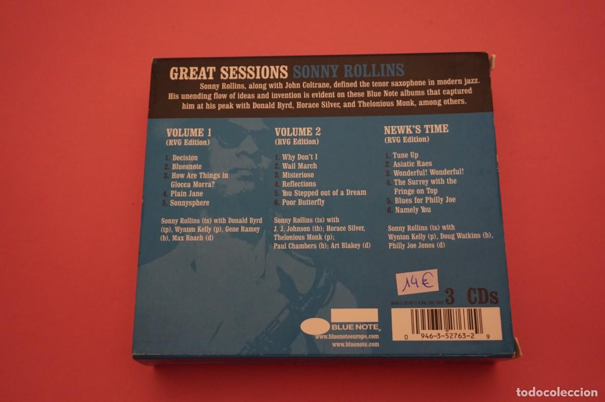 CDs de m&uacute;sica: CD/ 3 X DISCOS - GREAT SESSIONS SONNY ROLLINS - Foto 3