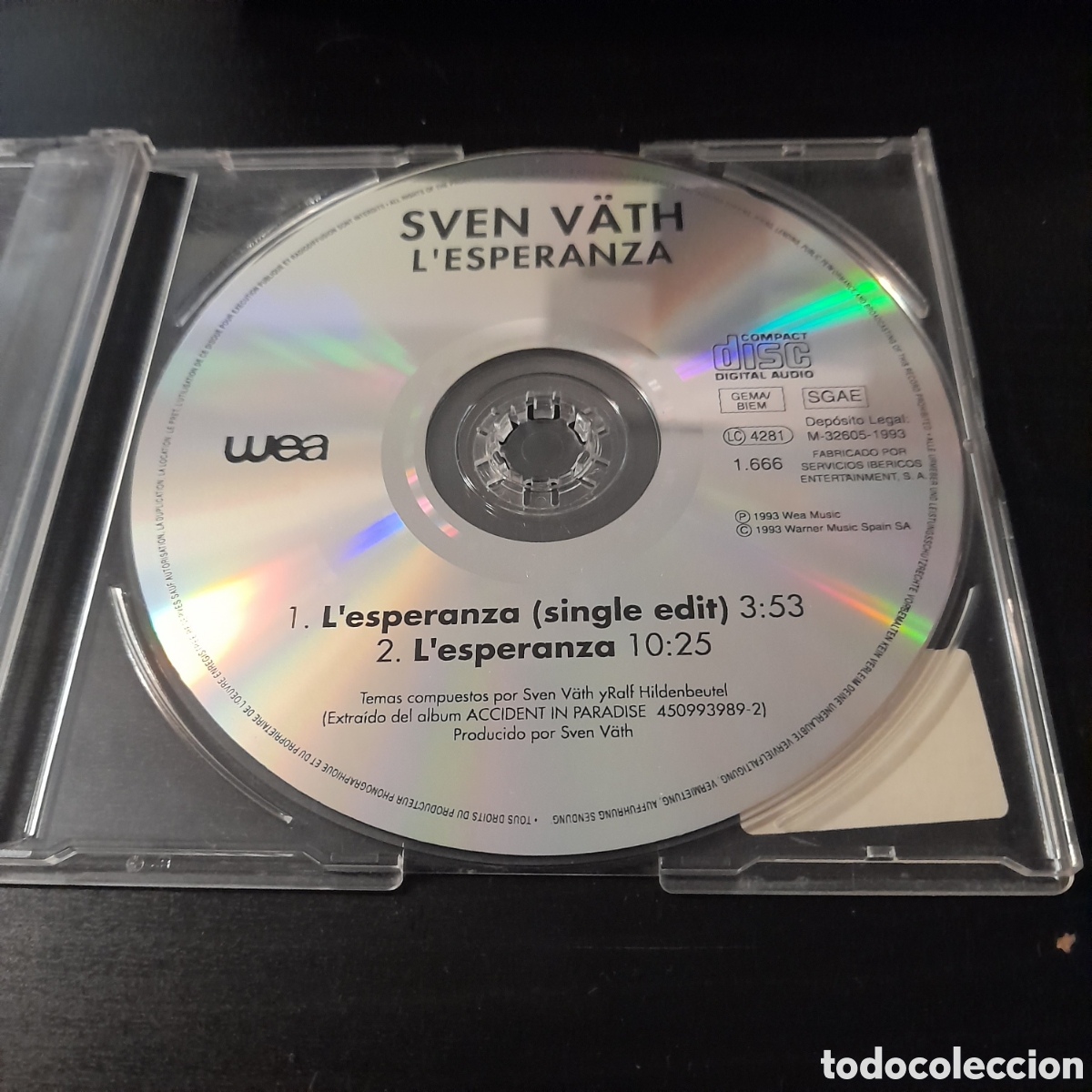 CDs de m&uacute;sica: Sven V&auml;th &ndash; LEsperanza. CD, Single 1993 - Foto 1