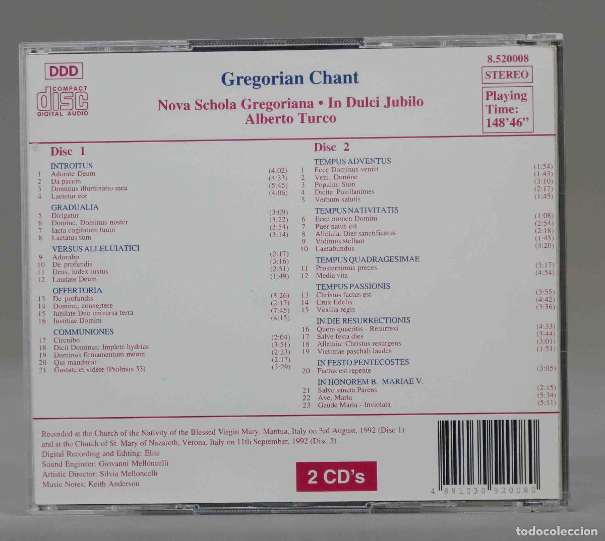CDs de m&uacute;sica: 2 CD. GREGORIAN CHANTS. TURCO - Foto 2