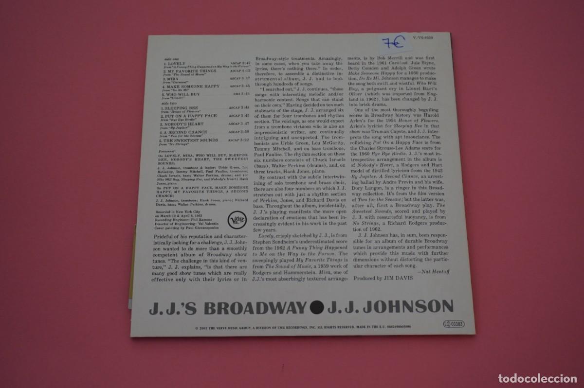 CDs de m&uacute;sica: CD/ J. J. &acute;S BROADWAY - J . J. JOHNSON - Foto 2