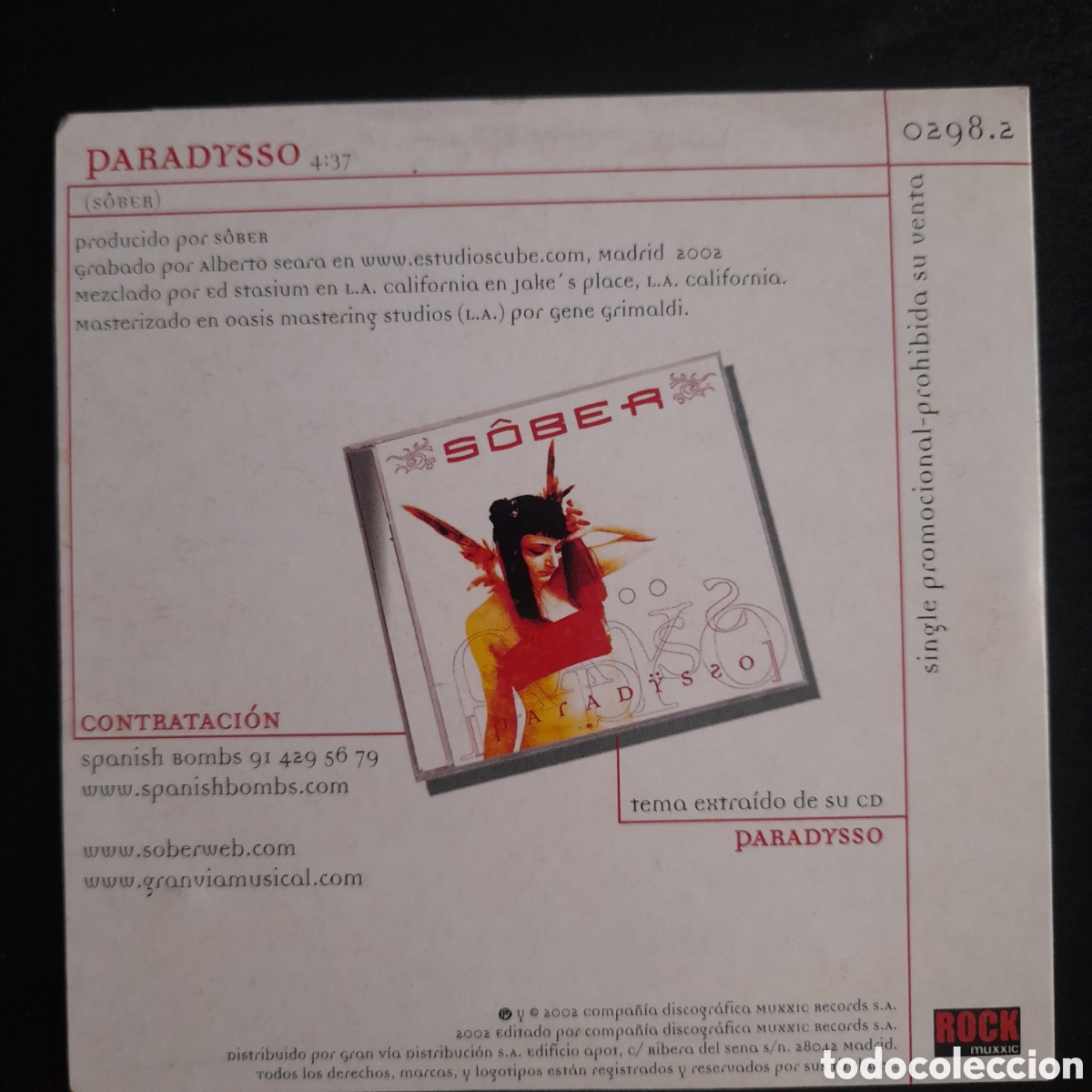 CDs de m&uacute;sica: S&ocirc;ber &ndash; Parad&yuml;sso. CD, Single, Promo - Foto 2