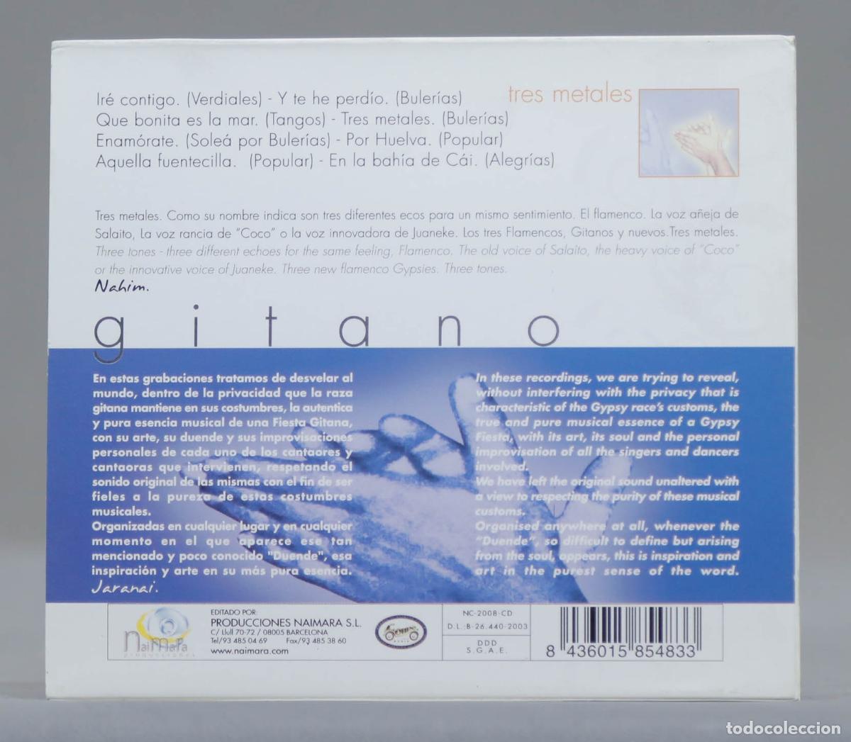 CDs de m&uacute;sica: CD. GITANO. TRES METALES - Foto 2