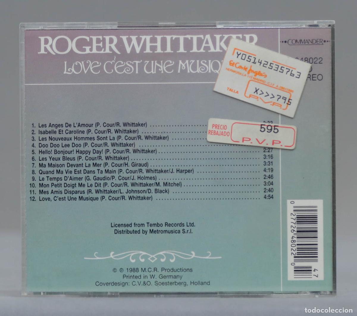 CDs de m&uacute;sica: CD. Roger Whittaker &ndash; Love C&acute;est Une Musique - Foto 2