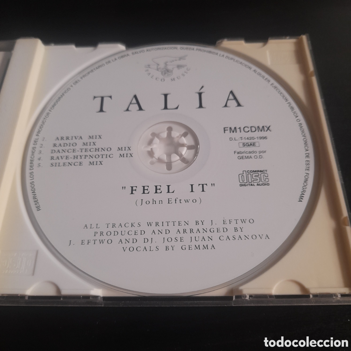 CDs de m&uacute;sica: Tal&iacute;a &ndash; Feel It. CD, Maxi-Single 1996 Espa&ntilde;a - Foto 2