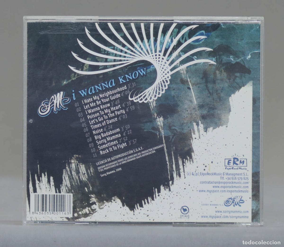 CDs de m&uacute;sica: CD. Sorry Mamma &ndash; I Wanna Know - Foto 2