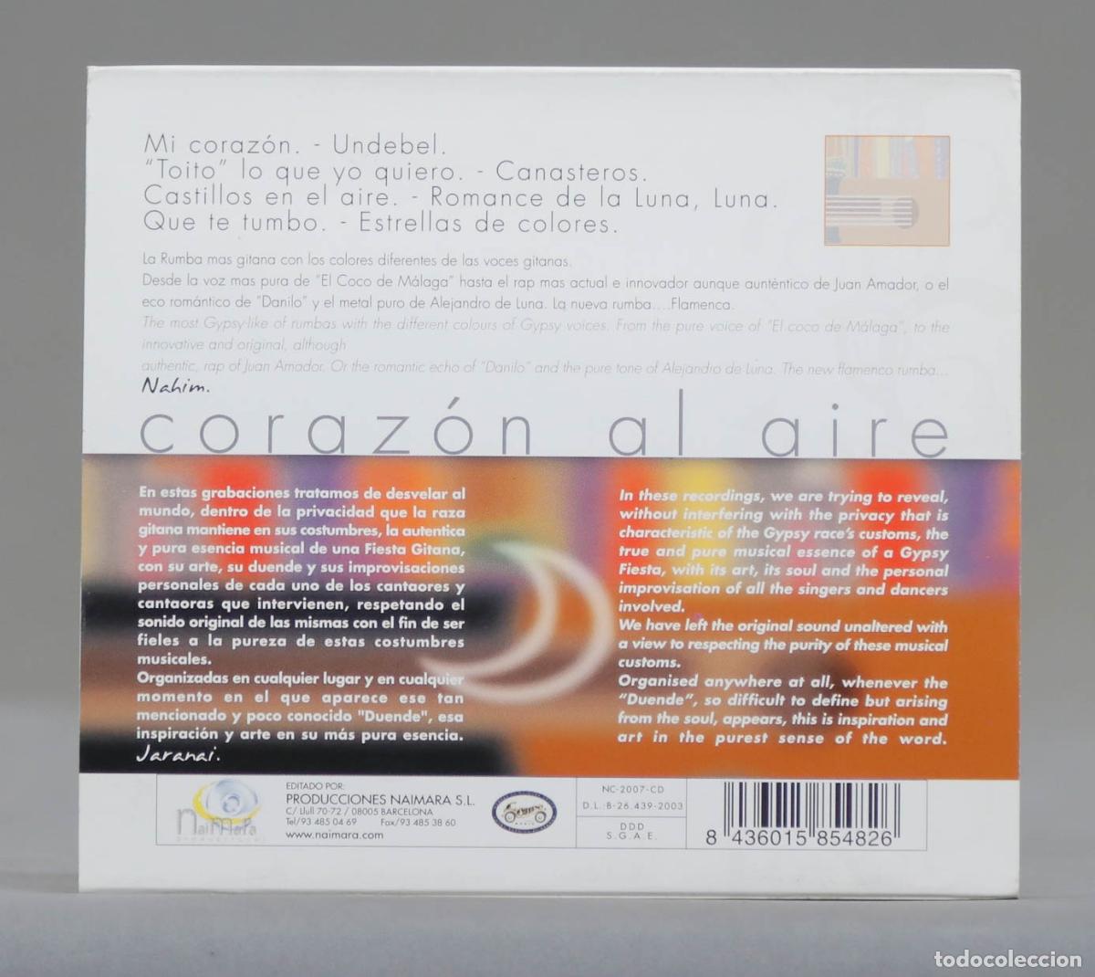 CDs de m&uacute;sica: CD. CORAZON AL AIRE. RUMBAS TANGOS - Foto 2