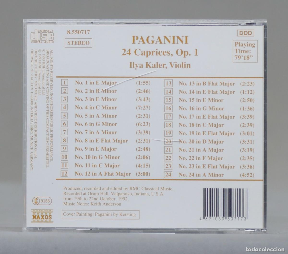 CDs de m&uacute;sica: CD. Paganini &ndash; 24 Caprices, Op. 1 - Foto 2