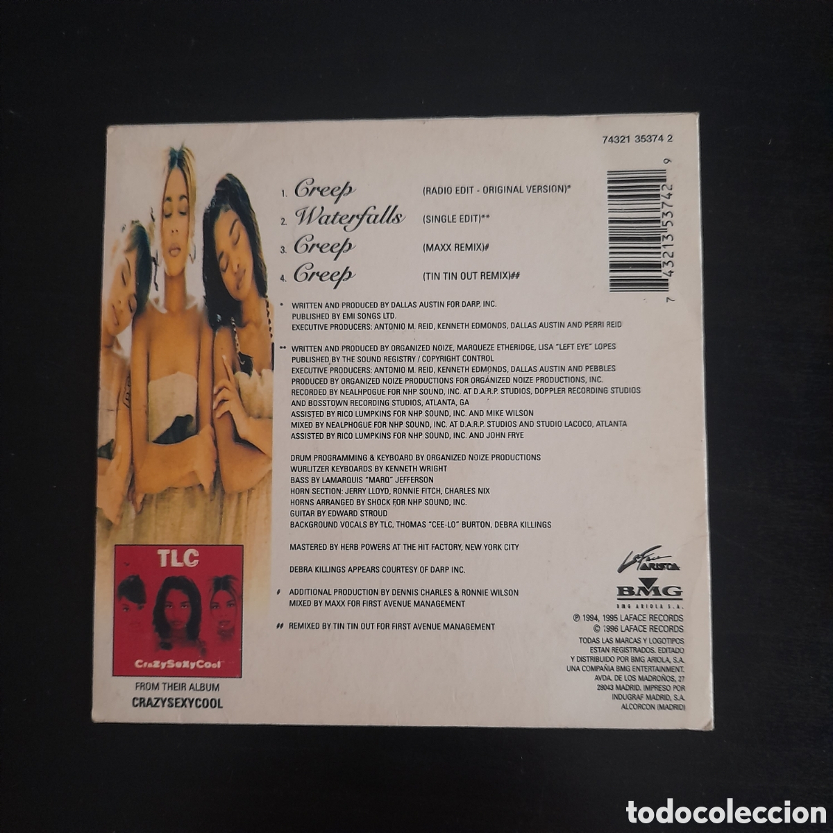 CDs de m&uacute;sica: TLC &ndash; Creep 96. CD, Single 1996 Espa&ntilde;a - Foto 2