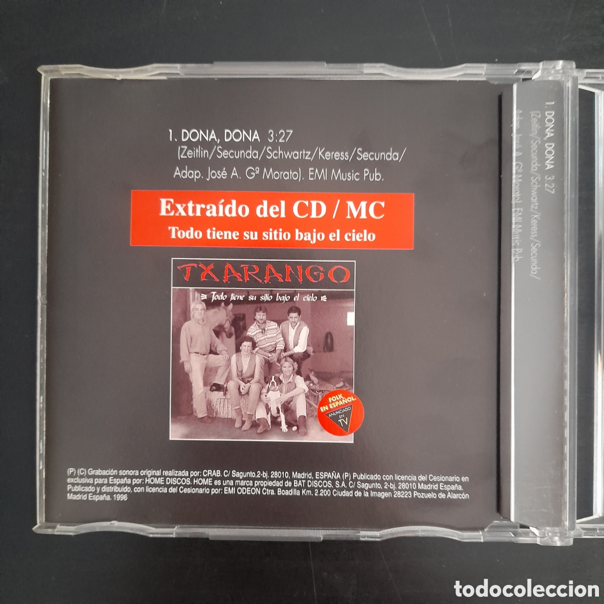 CDs de m&uacute;sica: Txarango &ndash; Dona, Dona. CD, Single 1996 - Foto 3