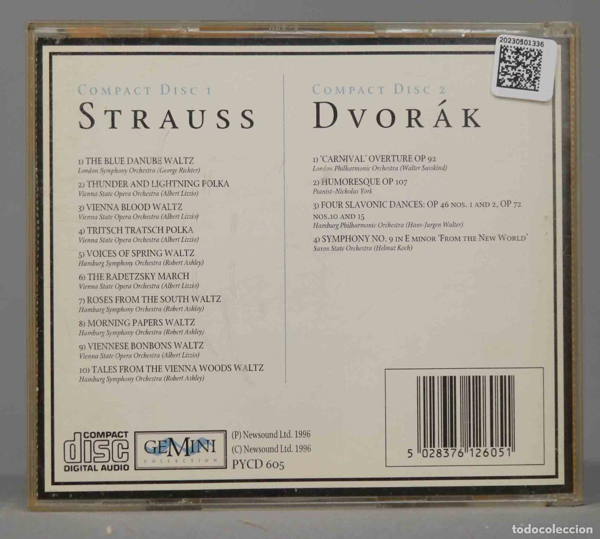 CDs de m&uacute;sica: 2 CD. STRAUSS DVORAK - Foto 2