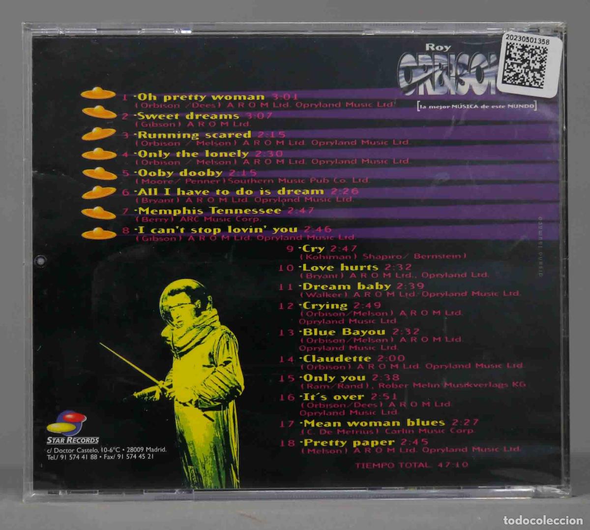 CDs de m&uacute;sica: CD. Roy Orbison &ndash; 18 Grandes &Eacute;xitos En Versi&oacute;n Original. PRECINTADO - Foto 2