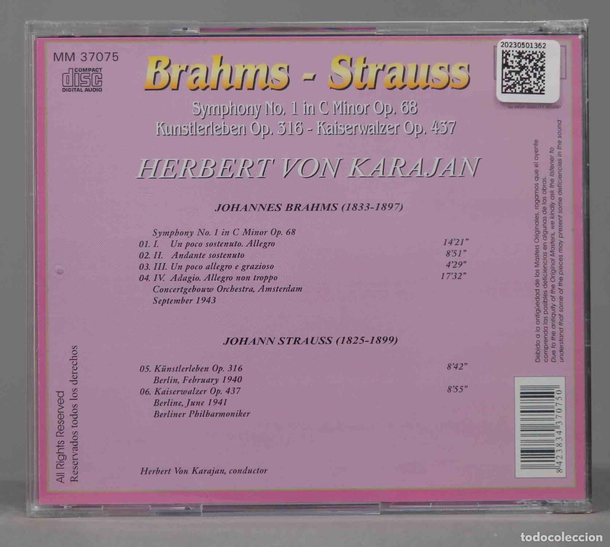 CDs de m&uacute;sica: CD. BRAHMS. STRAUSS. KARAJAN. PRECINTADO - Foto 2