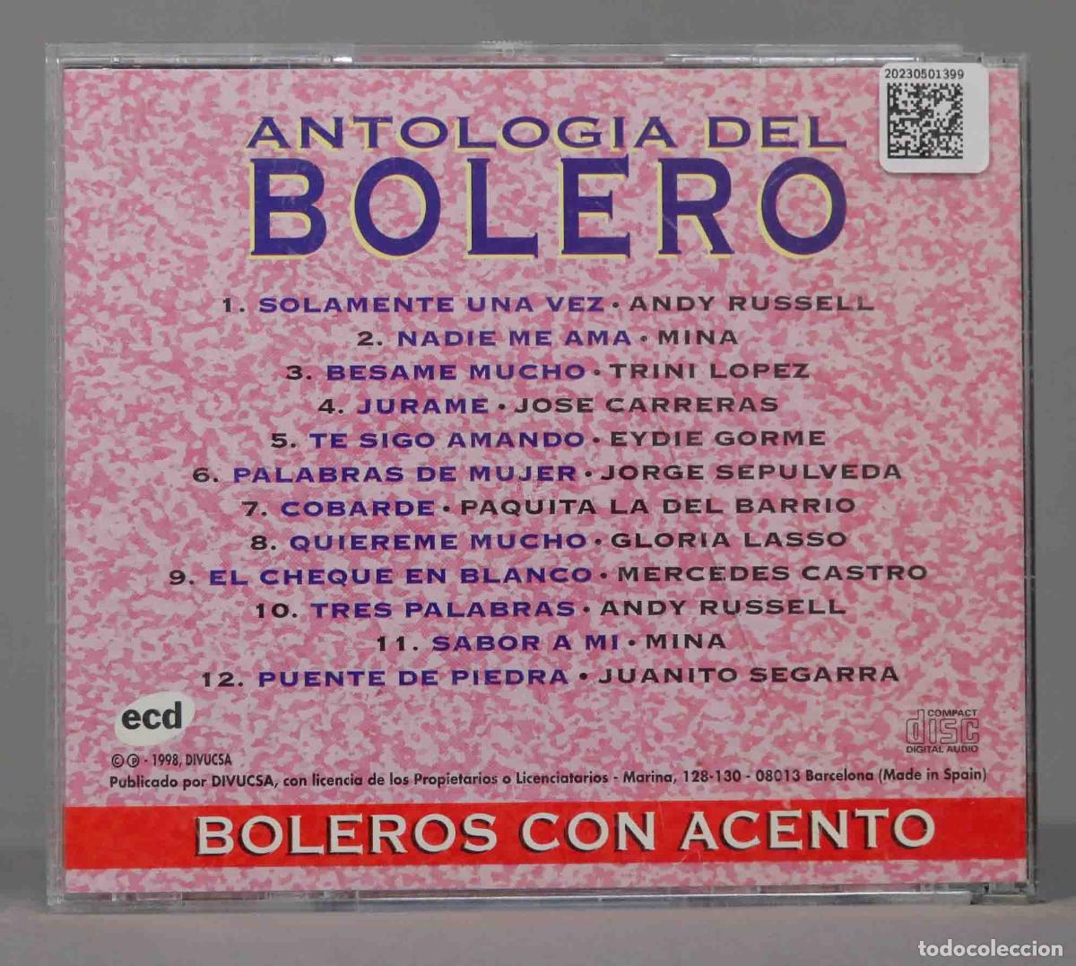 CDs de m&uacute;sica: CD. ANTOLOGIA DEL BOLERO - Foto 2