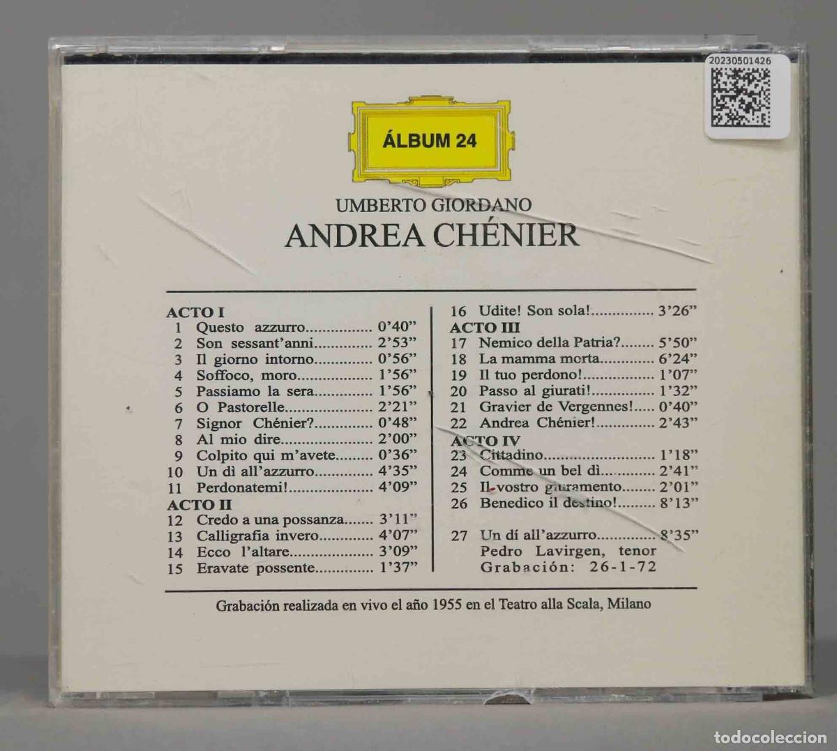 CDs de m&uacute;sica: CD. CHENIER. GIORDANO. 1955 - Foto 2