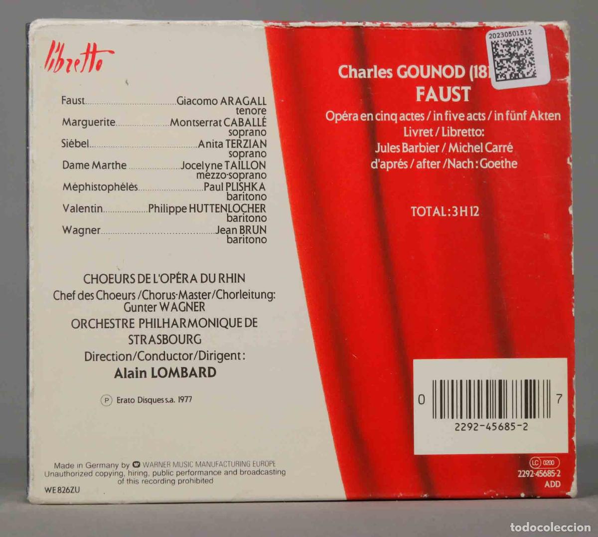 CDs de m&uacute;sica: 3 CD. Lombard &ndash; Faust. GOUNOD. 1977 - Foto 2