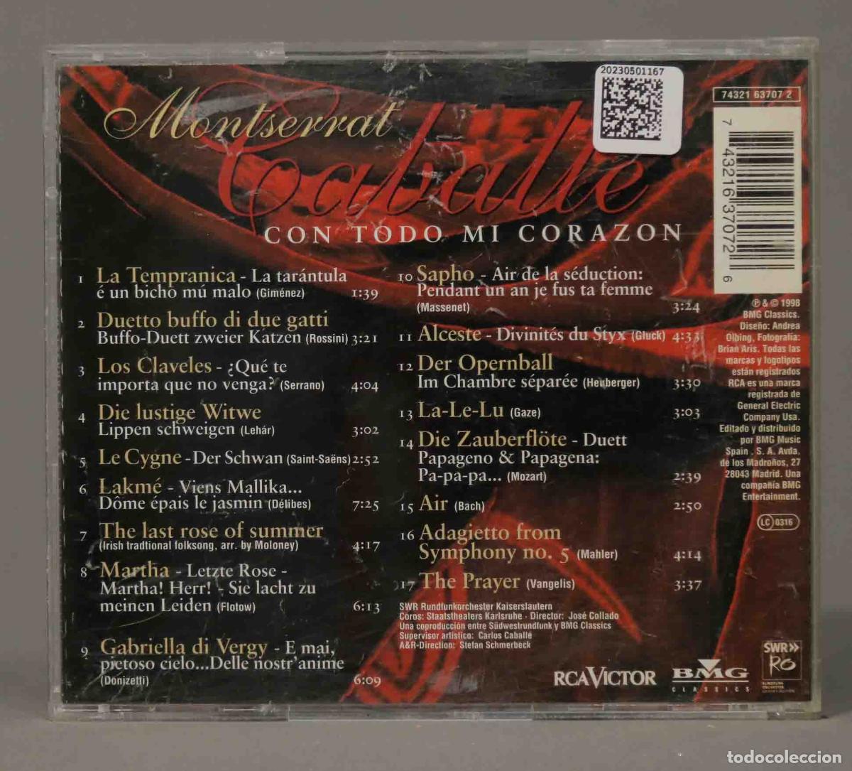 CDs de m&uacute;sica: CD. Montserrat Caball&eacute; &ndash; Con Todo Mi Coraz&oacute;n - Foto 2