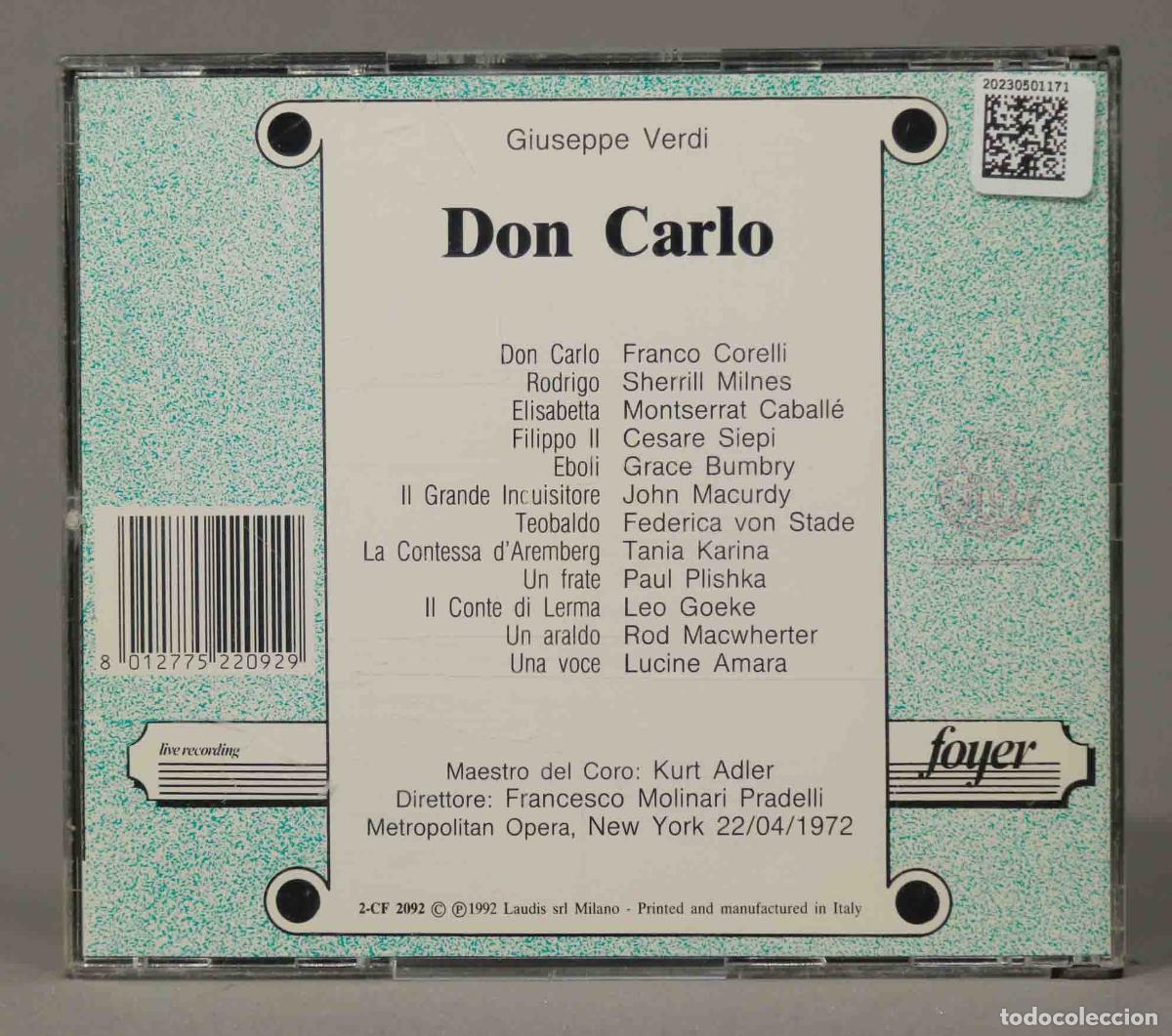 CDs de m&uacute;sica: 2 CD. CARLO. VERDI. PRADELLI. 1972 - Foto 2