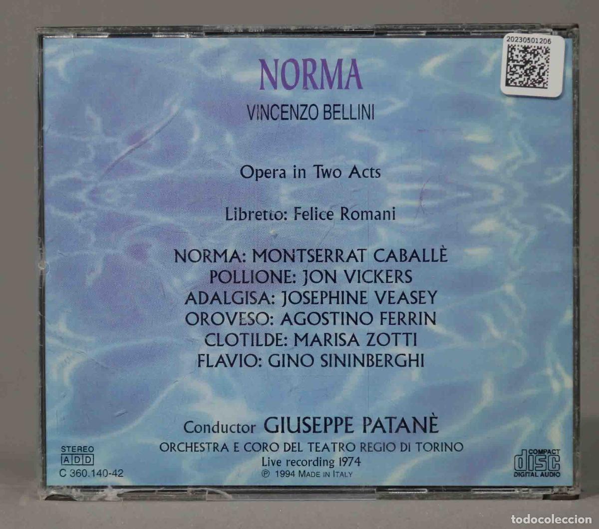 CDs de m&uacute;sica: 2 CD. NORMA. BELLINI. PATANE. 1974 - Foto 2