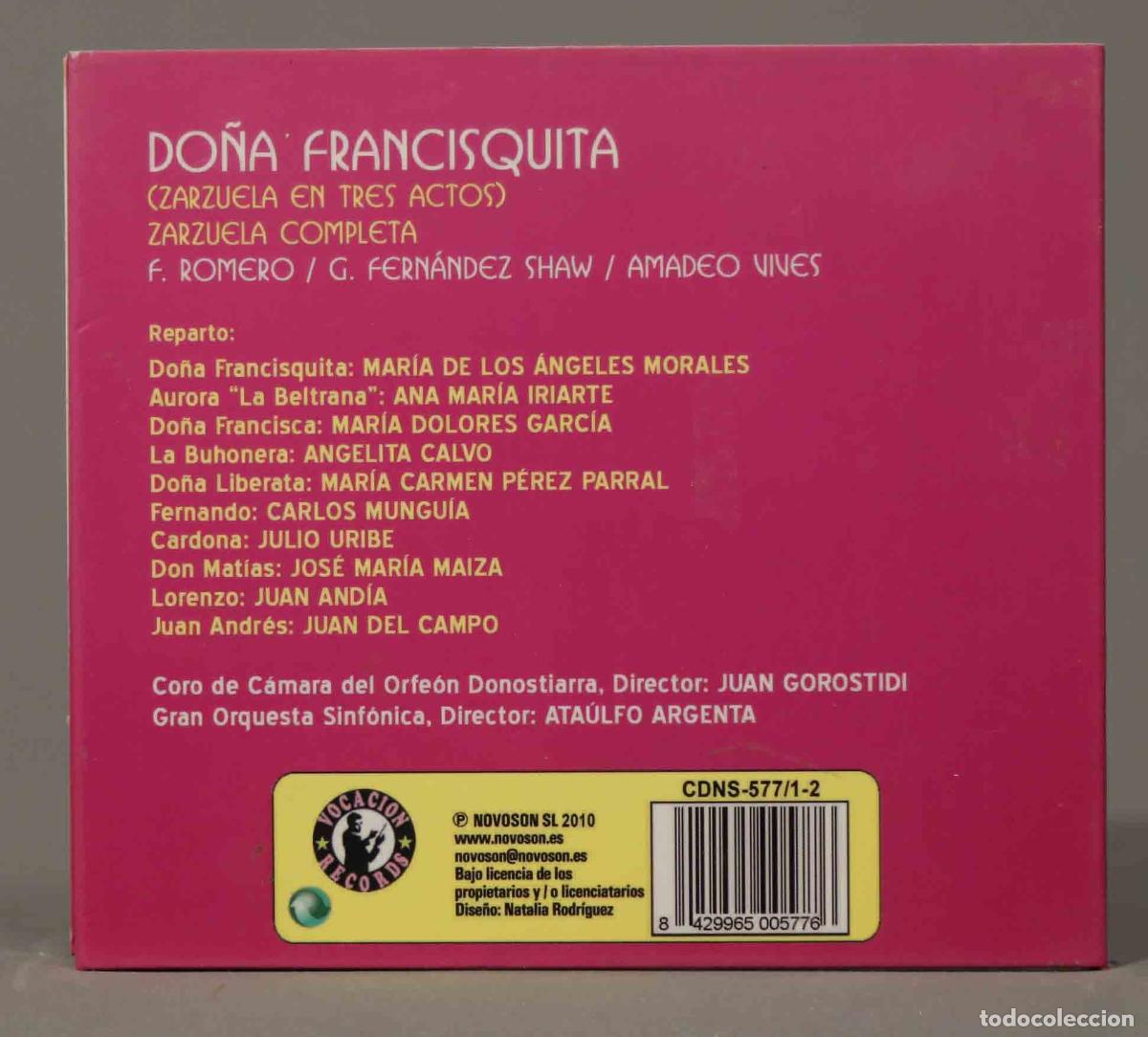 CDs de m&uacute;sica: CD. DO&Ntilde;A FRANCISQUITA. ARGENTA - Foto 2