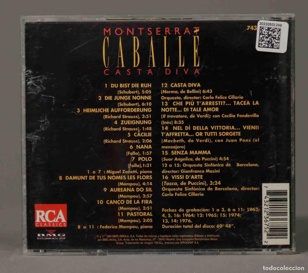 CDs de m&uacute;sica: CD. Montserrat Caball&eacute; &ndash; Casta Diva - Foto 2