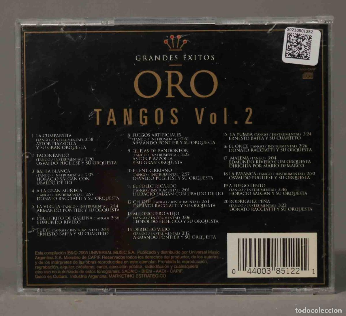 CDs de m&uacute;sica: CD. TANGOS. ORO. VOL. 2 - Foto 2