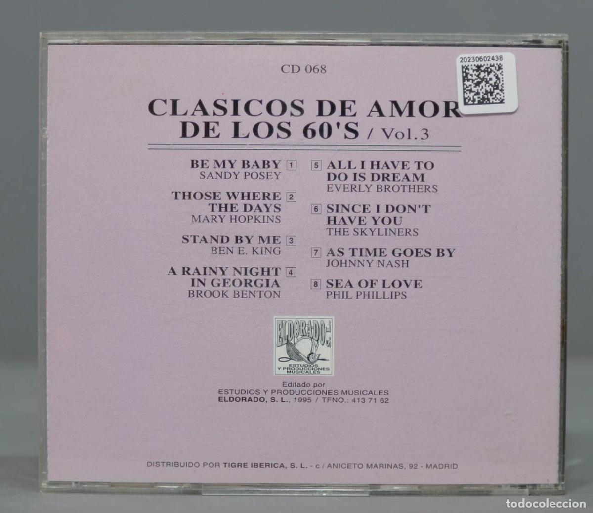 CDs de m&uacute;sica: CD. CLASICOS DE AMOR DE LOS 60&acute;S. 3 - Foto 2